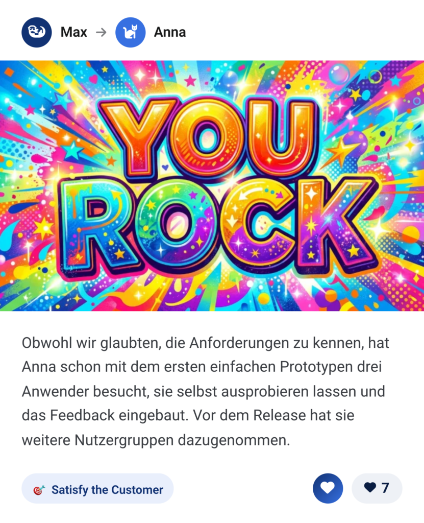 Kudo Card example "You Rock"